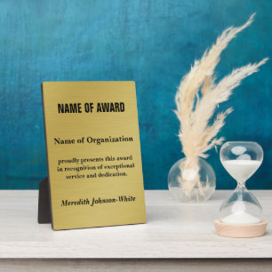 Create a Custom Volunteer Recognition Award (Gold) Plaque