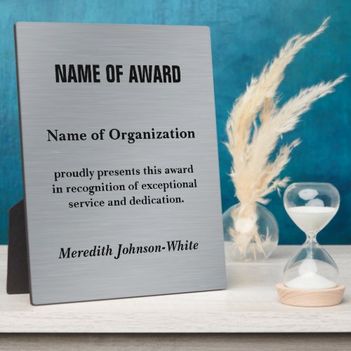 Create a Custom Volunteer Recognition Award Silv Plaque