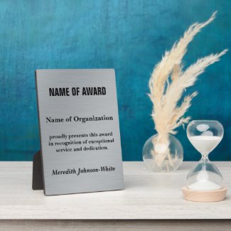 Create a Custom Volunteer Recognition Award (Silv) Display Plaques