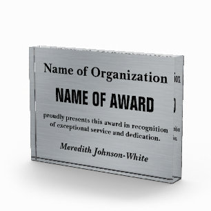 Create a Custom Volunteer Service Award (Silver)