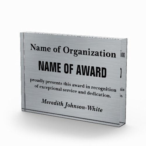 Create a Custom Volunteer Service Award Silver