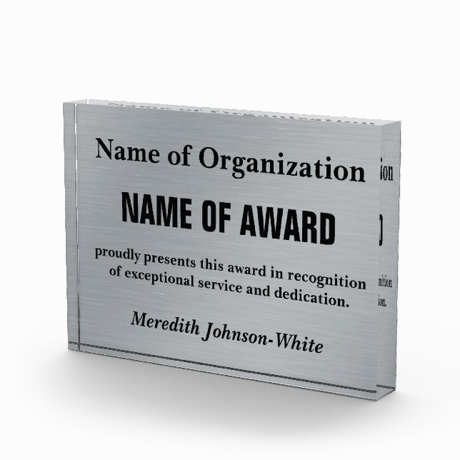 Create a Custom Volunteer Service Award (Silver) (Right)