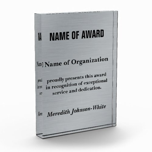 Create a Custom Volunteer Service Award Silver