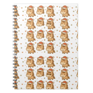 Create a cute horse wearing a tiny Christmas hat Notebook