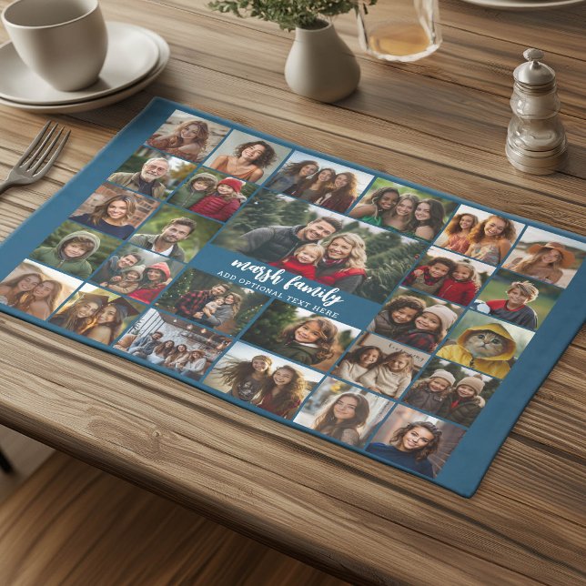 Create a Funky Photo Collage with 27 Photos Cloth Placemat (Photo Collage Cloth Placemat)