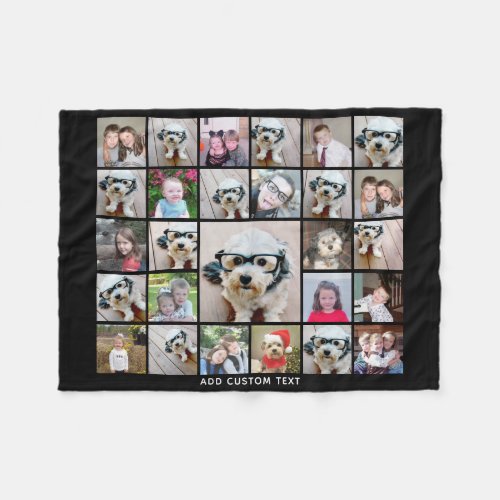 Create a Funky Photo Collage with 27 Photos Fleece Blanket