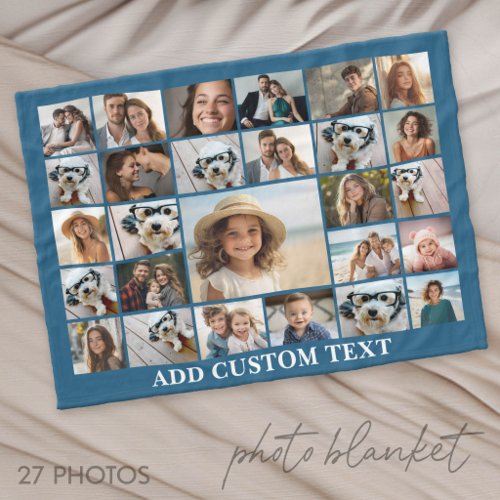 Create a Funky Photo Collage with 27 Photos Fleece Blanket