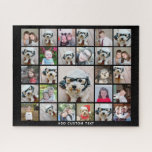 Create a Funky Photo Collage with 27 Photos Jigsaw Puzzle<br><div class="desc">Use your favorite photo or pictures to make a fun keepsake to share with friends. This modern grid prints diagonally across the front for a unique and eye catching display of your photos. The modern calligraphy script can be used to add a name or event.</div>
