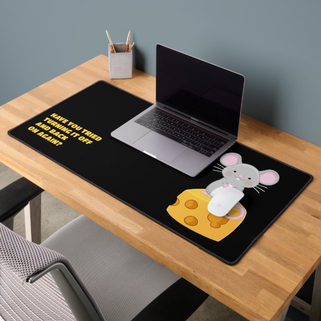 Create a Funny Saying Mouse Themed Personalized Desk Mat (Office 2)