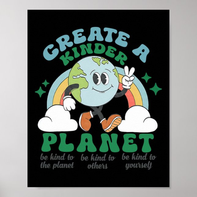Create A Kinder Planet Earth Day Be Kind To Our Pl Poster (Front)