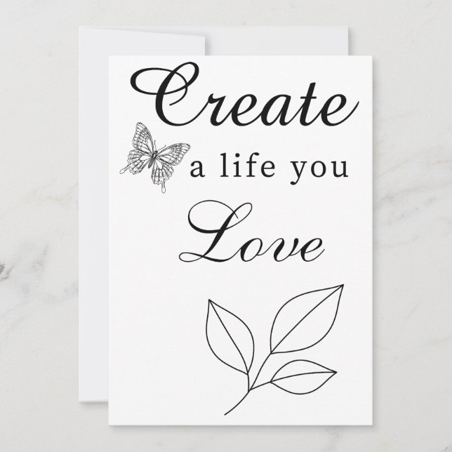 Create a Life You Love Motivational Card (Front)