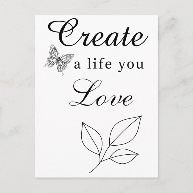 Create a Life You Love Motivational Card (Front)
