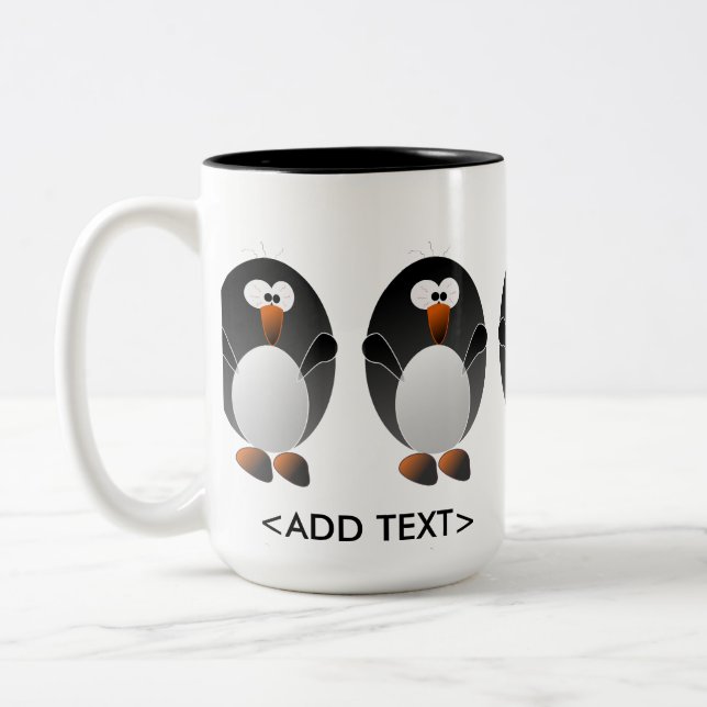 Create a Linux Penguin Two-Tone Coffee Mug (Left)