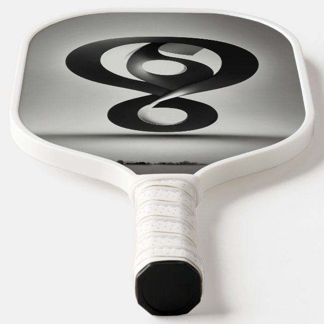 Create a logo using a question mark that represent carbon fiber pickleball paddle  (Laydown)