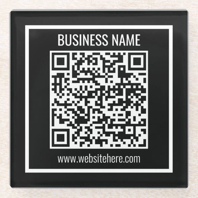 Create a Modern QR code Instantly  Glass Coaster (Front)