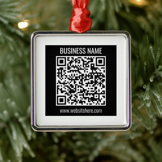 Create a Modern QR code Instantly  Metal Ornament (Tree)