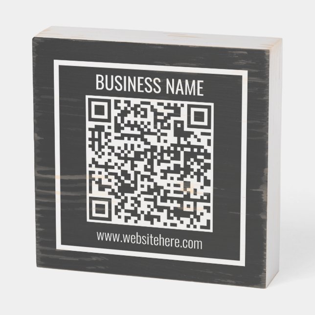 Create a Modern QR code Instantly  Wooden Box Sign (Angled Horizontal)