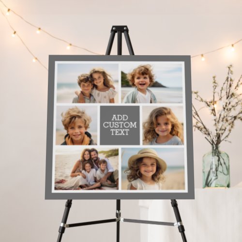 Create A Photo Collage Grey with 6 photos and text Foam Board