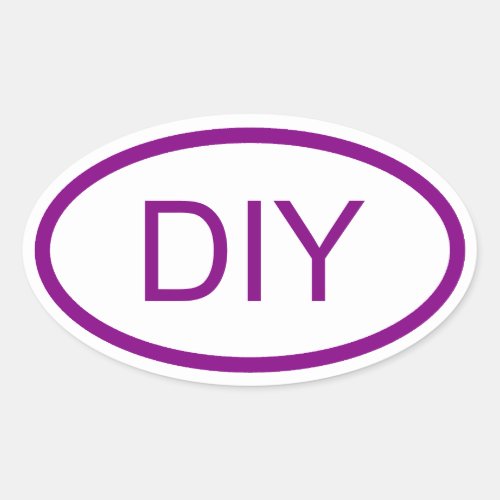Create a Purple Euro Style Oval Sticker