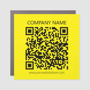 Create a QR Code Easily Seen Bright Yellow Black Car Magnet
