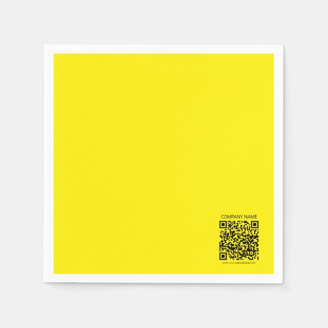 Create a QR Code | Easily Seen Bright Yellow Black Napkins (Front)