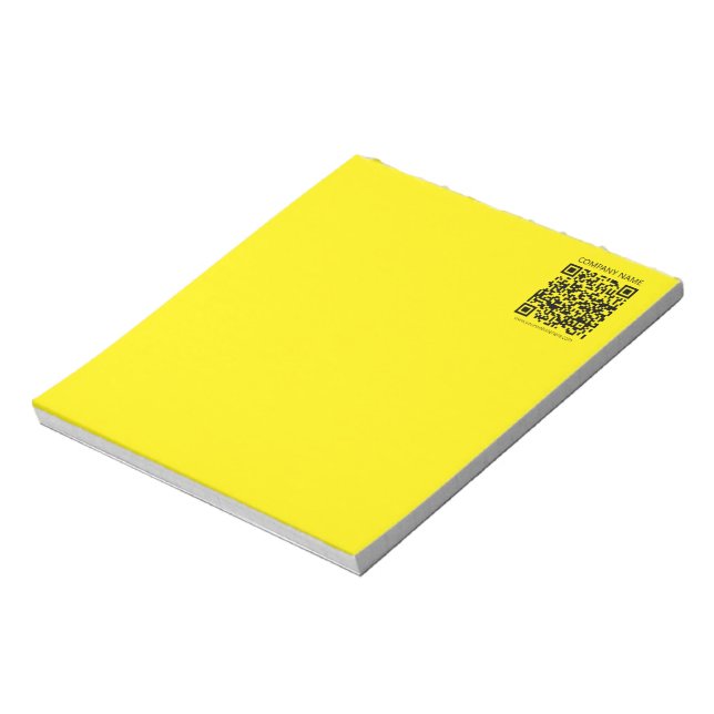 Create a QR Code | Easily Seen Bright Yellow Black Notepad (Rotated)