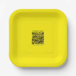 Create a QR Code Easily Seen Bright Yellow Black Paper Plates