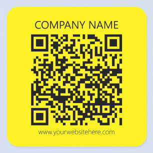 Create a QR Code Easily Seen Bright Yellow Black Square Sticker