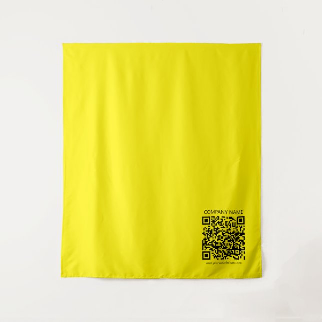 Create a QR Code | Easily Seen Bright Yellow Black Tapestry (Front)