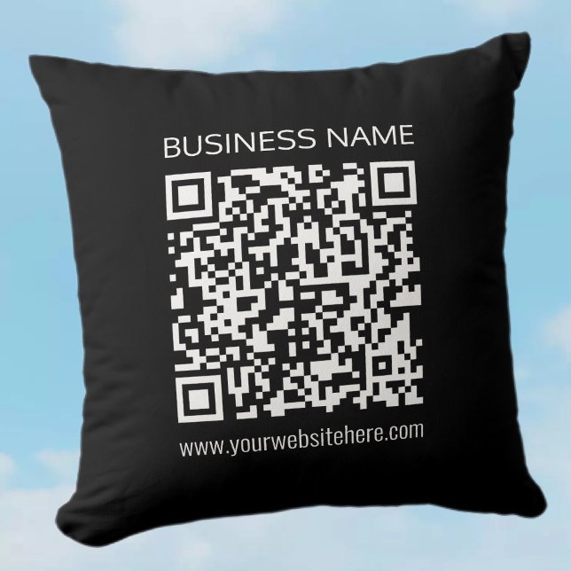 Create a QR Code Instantly with Your Website’s URL Throw Pillow (Creator Uploaded)