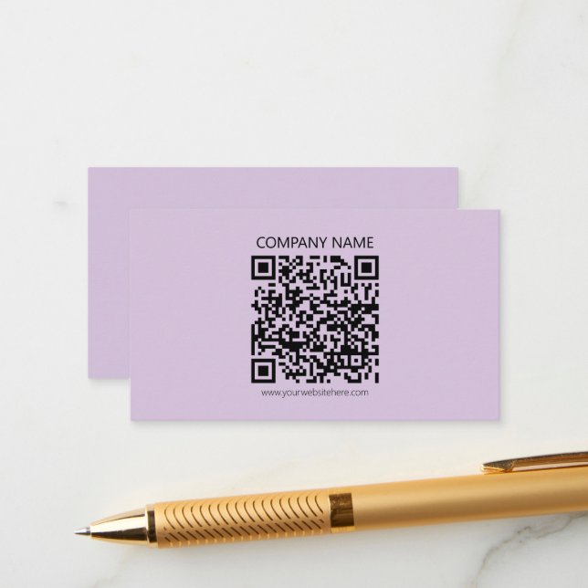 Create a QR Code | Pale Lavender Violet Enclosure Card (Front/Back In Situ)