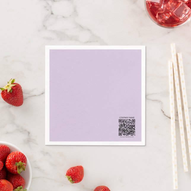 Create a QR Code | Pale Lavender Violet Napkins (Insitu)