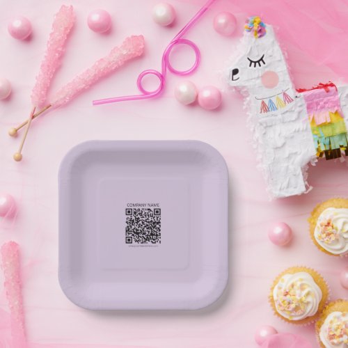 Create a QR Code | Pale Lavender Violet Paper Plates