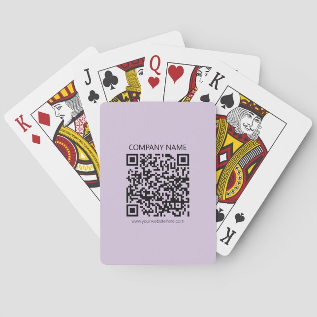 Create a QR Code | Pale Lavender Violet Poker Cards (Back)