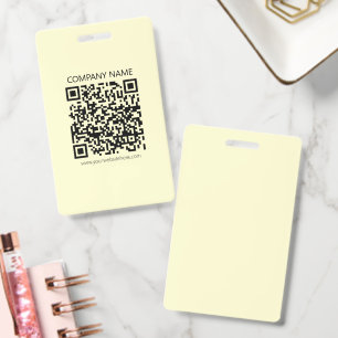 Create a QR Code   Pale Yellow Badge