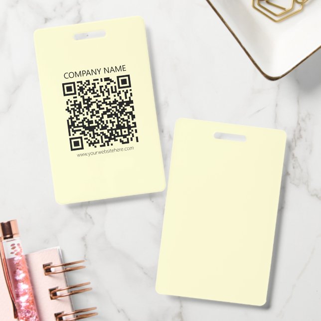 Create a QR Code | Pale Yellow Badge (Office)