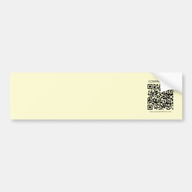 Create a QR Code | Pale Yellow Bumper Sticker (Front)