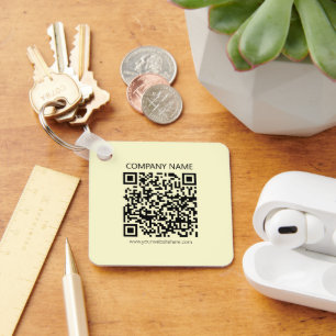 Create a QR Code Pale Yellow Keychain