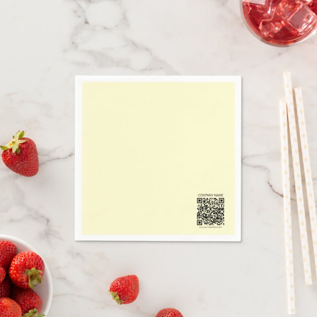 Create a QR Code | Pale Yellow Napkins (Insitu)