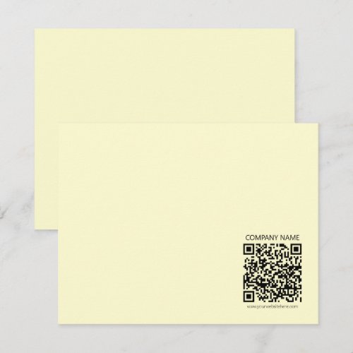 Create a QR Code | Pale Yellow Note Card