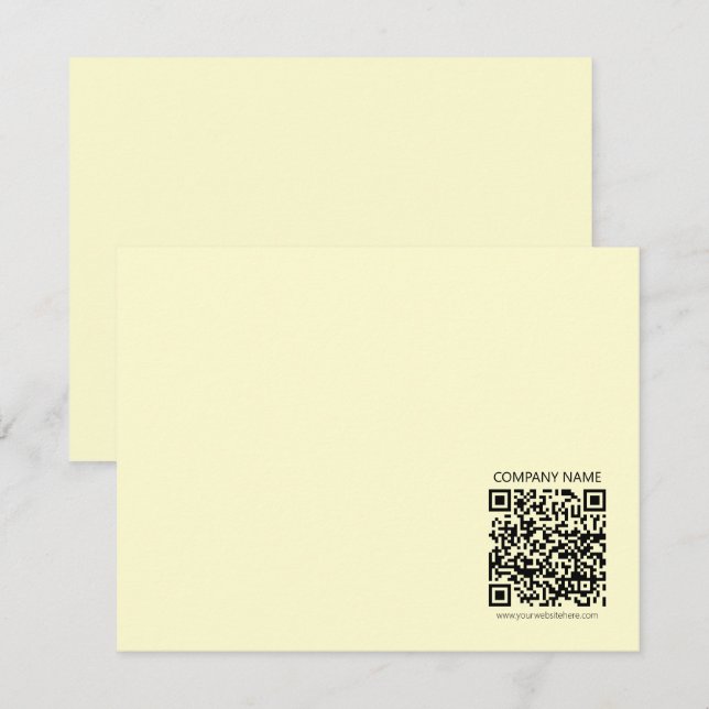 Create a QR Code | Pale Yellow Note Card (Front/Back)