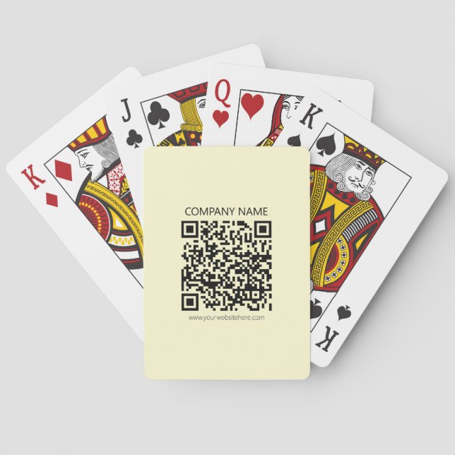 Create a QR Code | Pale Yellow Poker Cards (Back)