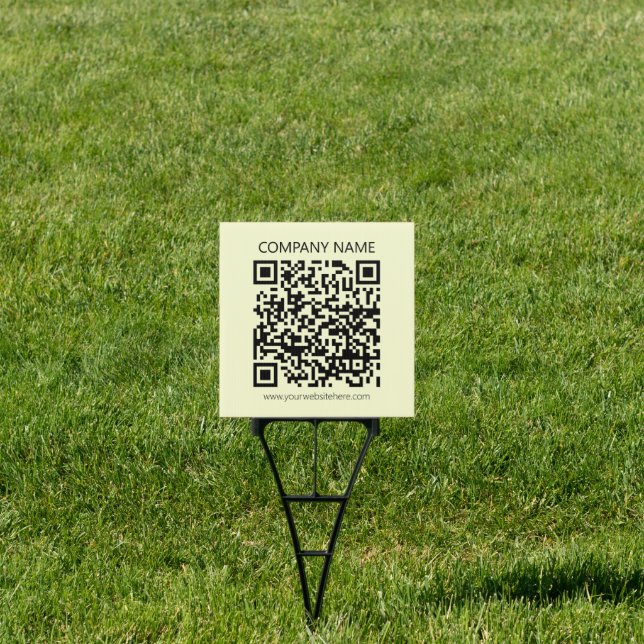 Create a QR Code | Pale Yellow Sign (Insitu)