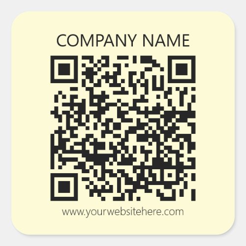 Create a QR Code | Pale Yellow Square Sticker