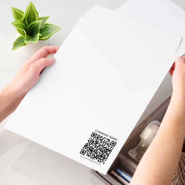 Create a QR Code | White & Black Envelope Mailers (Desk)