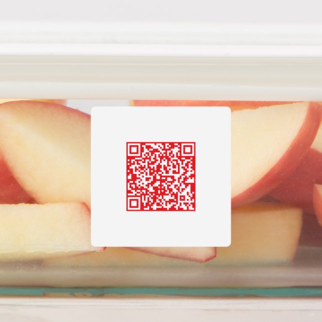 Create a Red (editable) QR code Waterproof Labels (Affixed)