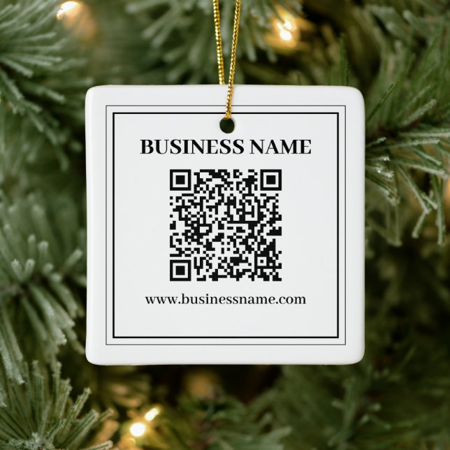 Create a Scannable QR code | Black & White Ceramic Ornament (Tree)