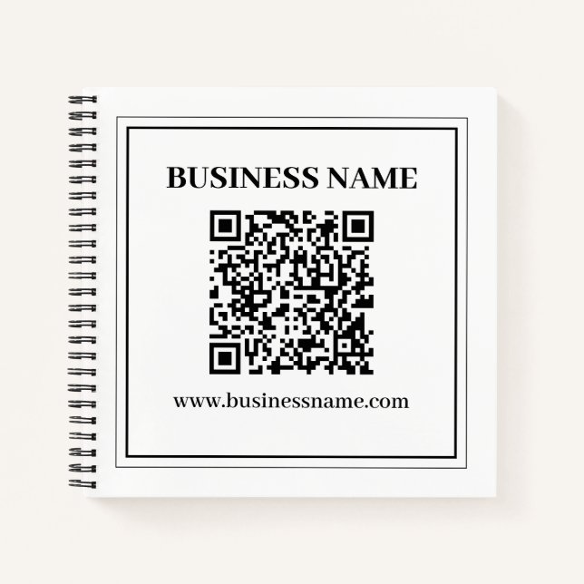 Create a Scannable QR code | Black & White Notebook (Front)