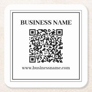 Create a Scannable QR code Black & White Square Paper Coaster