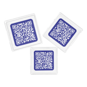 Create a Scannable QR code Editable Dark Blue Acrylic Tray